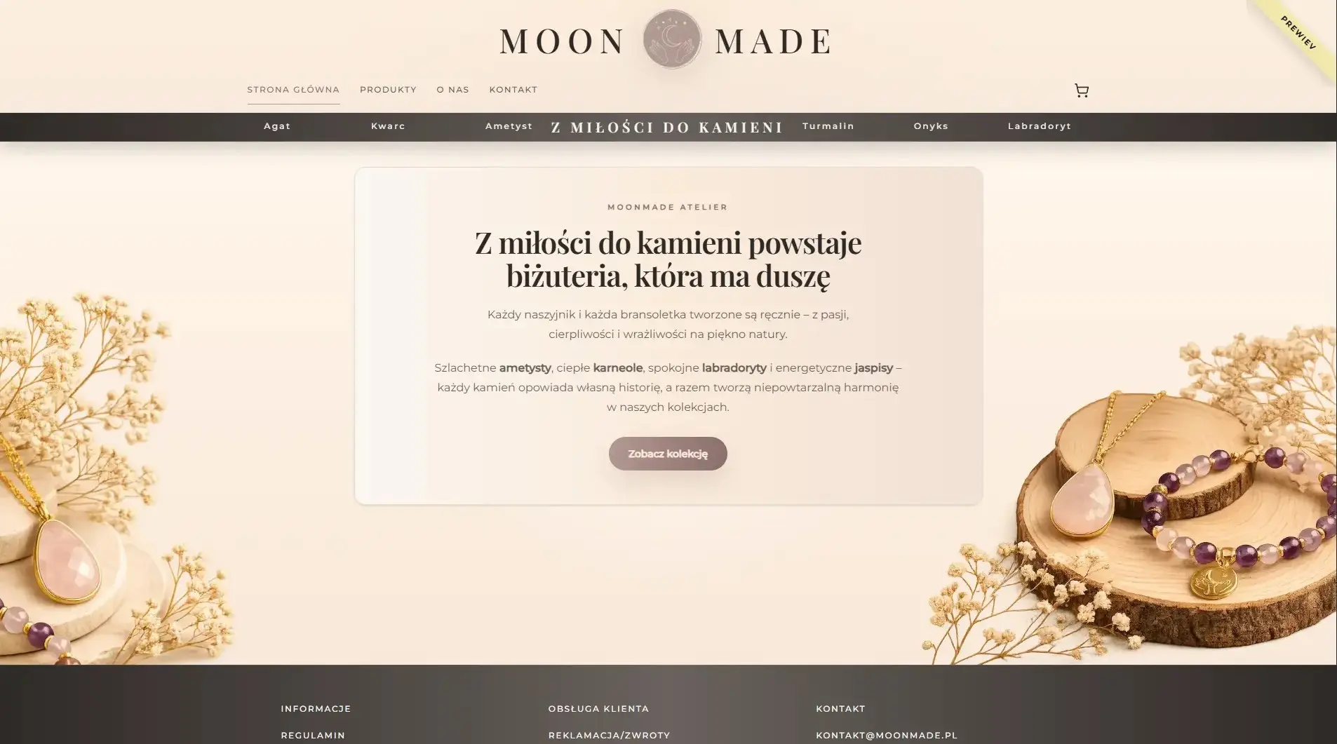 Podgląd interfejsu sklepu Moonmade.pl